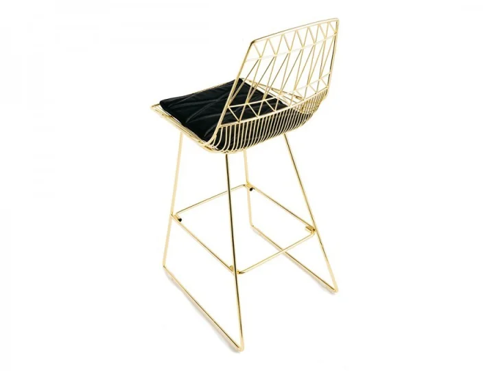 Cleo High Stool   Gold   Black Cushion.jpg