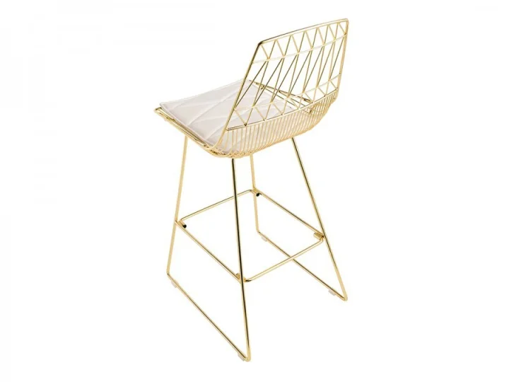 Cleo High Stool   Gold   White Cushion.jpg