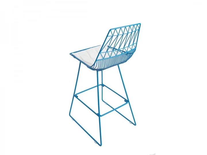 Cleo High Stool   Blue   White Cushion .jpg