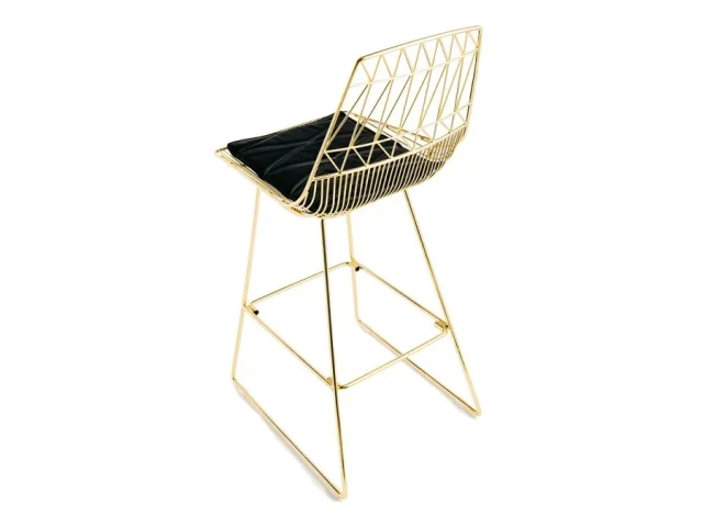 Cleo High Stool   Gold   Black Cushion.jpg