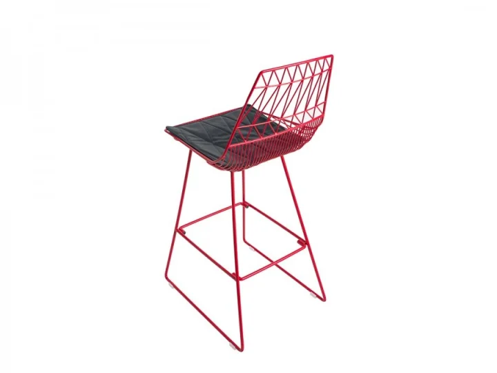 Cleo High Stool   Red   Black Cushion.jpg