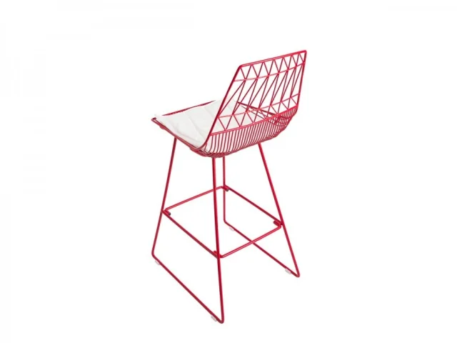 Cleo High Stool   Red   White Cushion.jpg