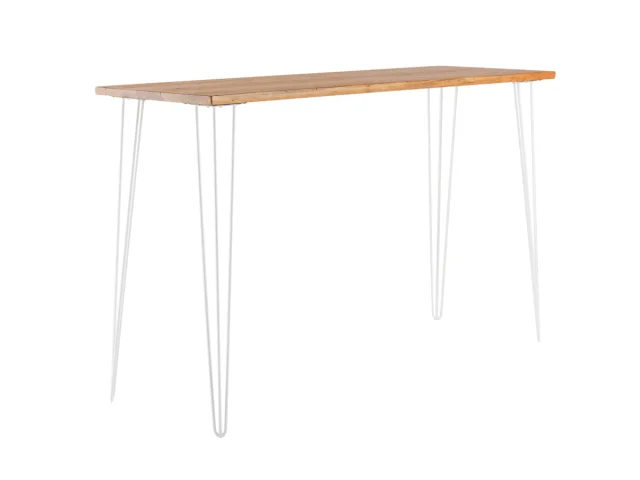Hairpin High Bar Rectangle   Oak  White Legs.jpg