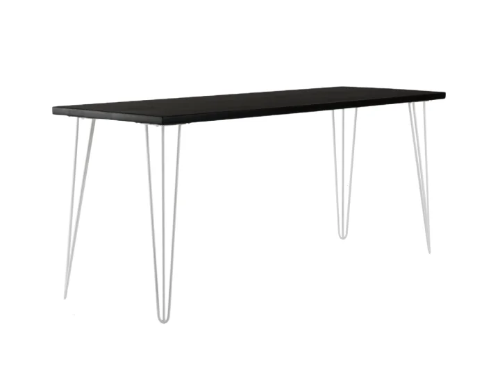 Hairpin Rectabgle Cafe Table  Black   White Legs.jpg