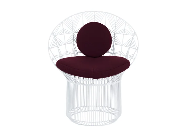 Jagger White Chair   Maroon Cushion.jpg