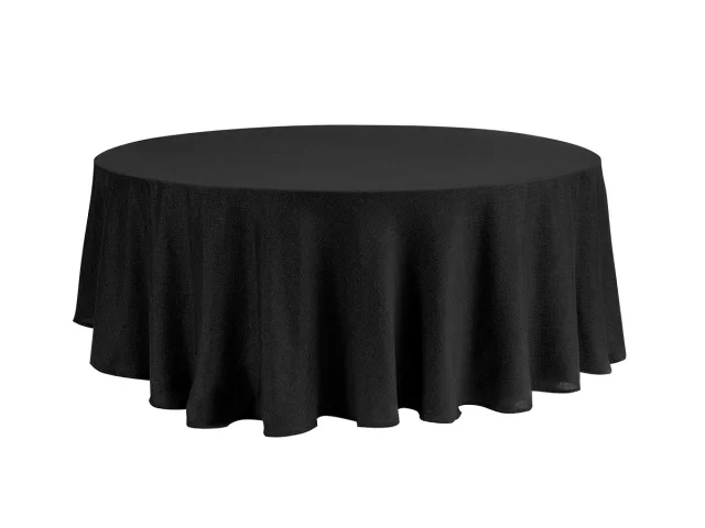 Premium Weave Round Tablecloth   Black.jpg