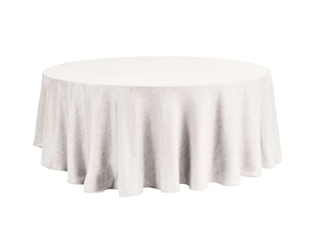 Premium Weave Round Tablecloth   White .jpg