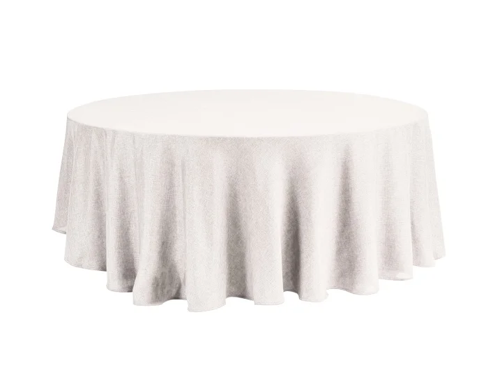 Premium Weave Round Tablecloth   White .jpg
