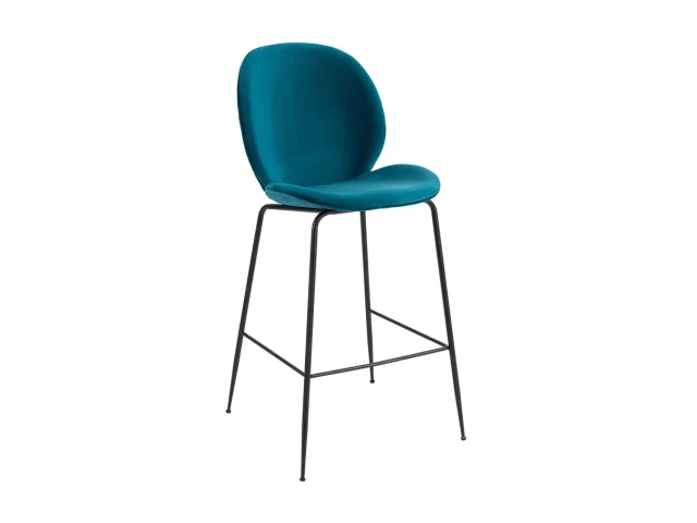 Zara High Stool (black Legs)   Emerald.jpg