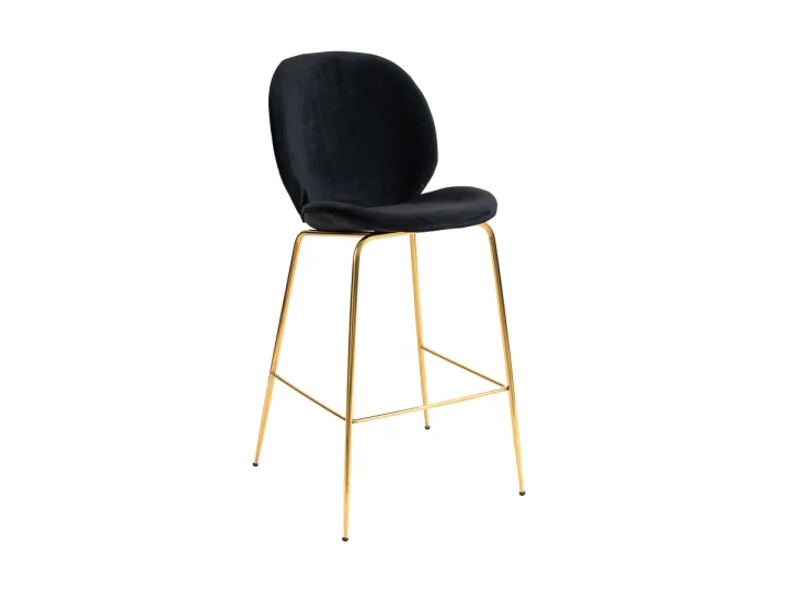 Zara High Stool (gold Legs)   Black.jpg